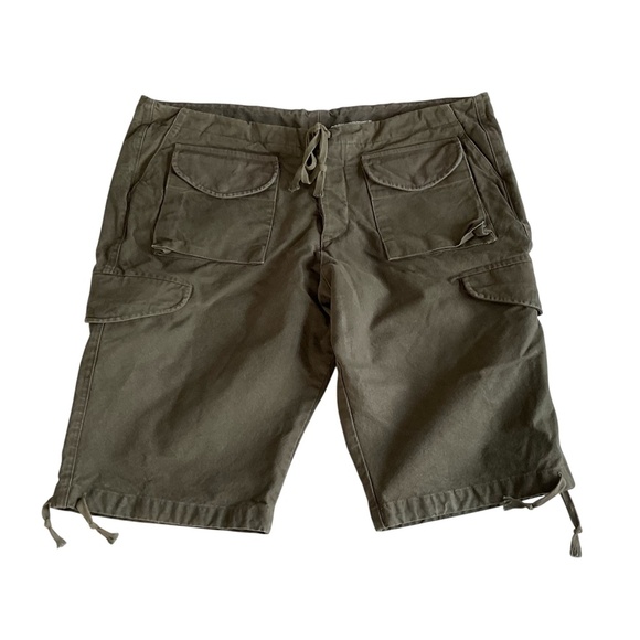 Greg Lauren Army Jacket Shorts XL- 4 Army Green Tent Cargo Tactical Durable - Picture 1 of 13